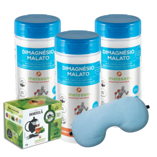 Dimagnésio Malato 100%  60 cápsulas | Kit com 03 UN + Chá