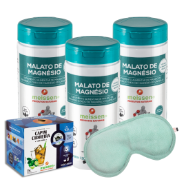Malato de Magnésio 120 Cápsulas  | Kit com 03 UN + Chá 