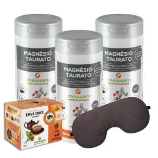 Magnésio Taurato 60 cápsulas | Kit com 03 UN + (Chá de Erva Doce - Venc 08/2026)