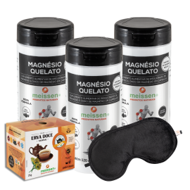 Magnésio Quelato 120 Cápsulas | Kit com 03 UN + (Chá de Erva Doce - Venc 08/2026)