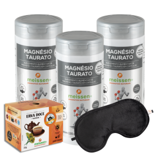 Magnésio Taurato 120 cápsulas | Kit com 03 UN + (Chá de Erva Doce - Venc 08/2026)