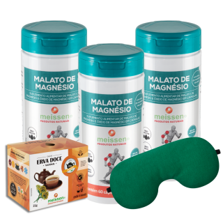 Malato de Magnésio 60 Cápsulas | Kit com 03 UN + (Chá de Erva Doce - Venc 08/2026)
